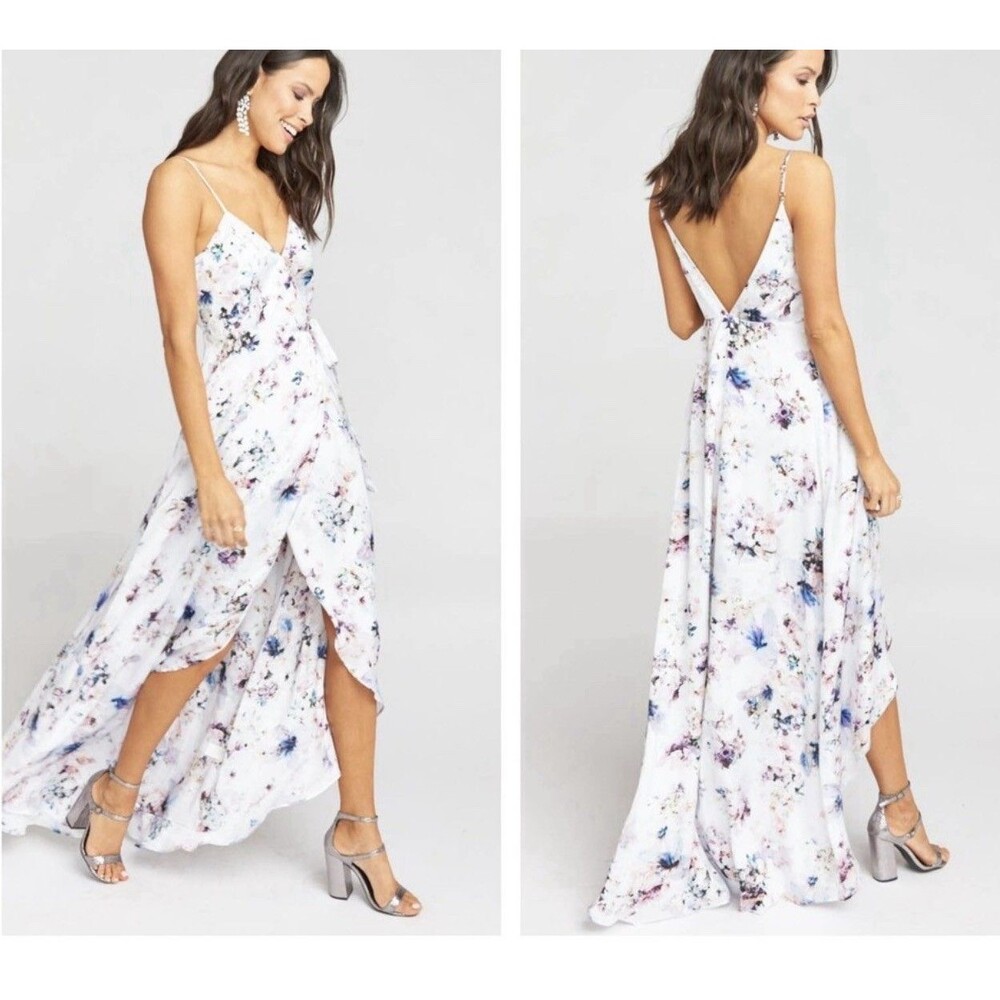 Show Me Your MuMu Mariah Wrap Dress Bouquet Beauty Silky Sz Large New